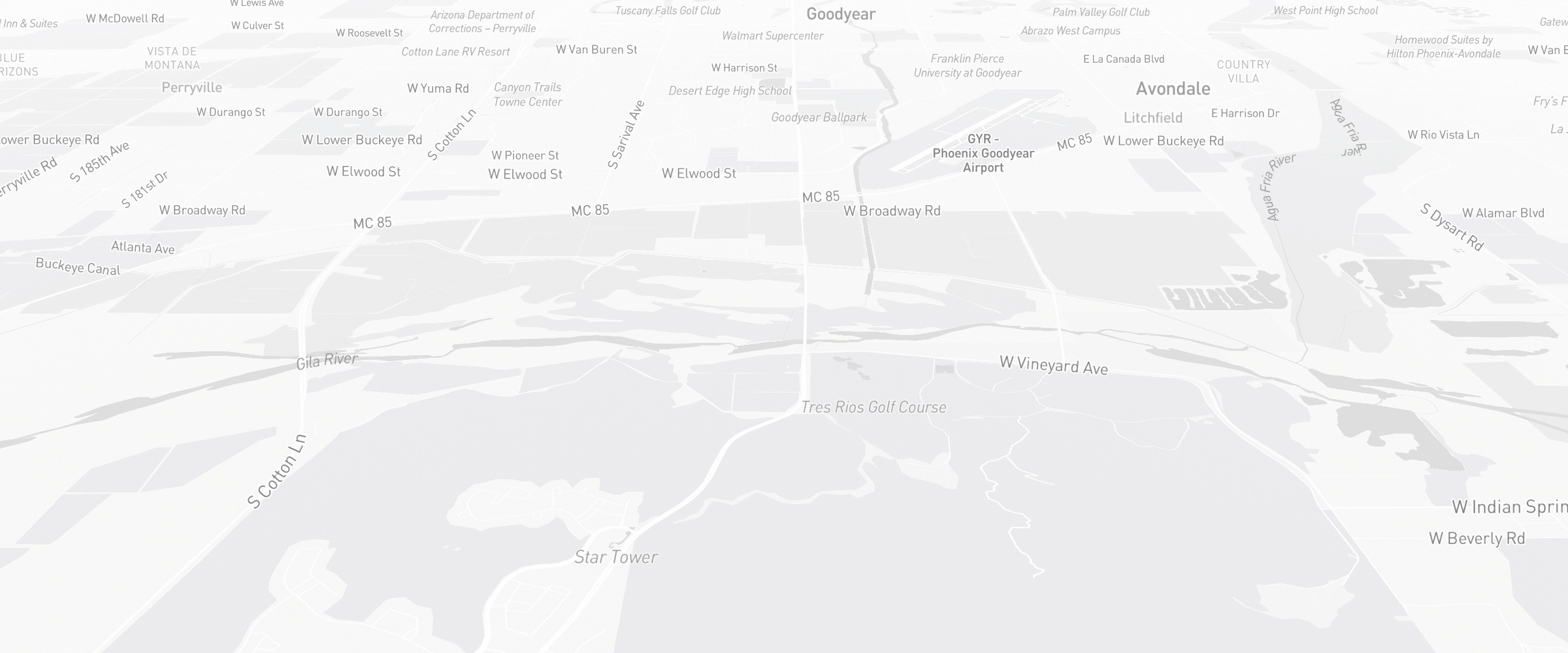 Neighborhood map of Goodyear, AZ — the area served by Life Insurance Agents of Goodyear Group